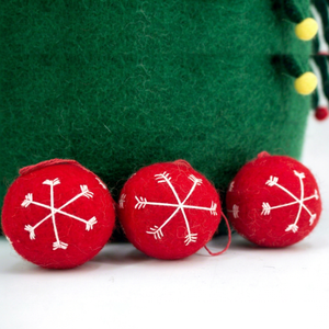 Wholesale Felt <b>Snowflake</b> Ball Ornament Handmade Christmas Tree Hanging <b>Decor</b> Winter Holiday Pendant Gift Set - Product Image 3