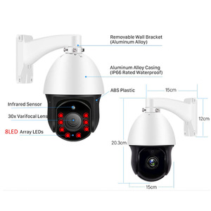 HJSCCD Hongjin Outdoor PTZ Camera 30x Optical Zoom <b>Smart</b> <b>Ball</b> IR Night Vision High Speed Surveillance Camera - Product Image 4