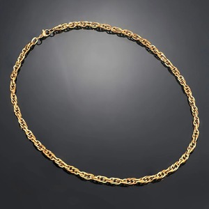 Cadena de Eslabones Trenzados de Acero Inoxidable, Collar Largo para Mujeres y Hombres, Gargantilla Punk Rock, Color Dorado/Plateado, Accesorios de Joyería, Regalo - Product Image 4