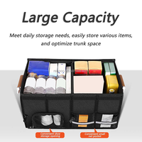 Organisateur de coffre de voiture pliable Oxford avec poche à chaussures indépendante, boîte de rangement imperméable multi-compartiments pour coffre de voiture, SUV, camion