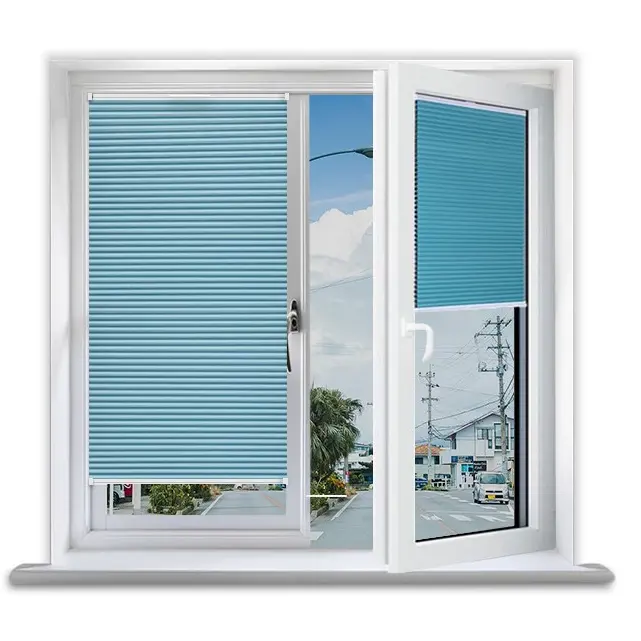 Persianas de panal inalámbricas ventana interior impermeable blindaje incorporado persianas plisadas cortina de cortinas celulares