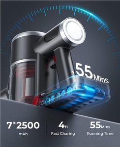 Laresar Máy hút bụi không dây 33kpa/400W Máy hút bụi cầm tay chân không điều chỉnh tốc độ vô cấp Đèn pha Màn hình LED - Product Image 5