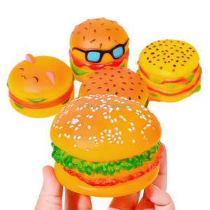 Jouet à mâcher pour chien en forme de burger, jouet en peluche qui couine, jouet durable pour chiot, jouet interactif pour l'entraînement - Product Image 2