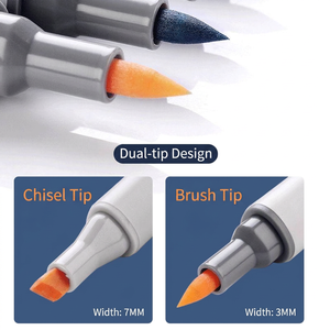 Customized 24-168 Colors Alcohol Markers Chisel &amp; <strong>Brush</strong> Tip Marker <strong>Pen</strong> Sets Permanent <strong>Ink</strong> Non-Erasable Art Markers for Painting - Product Image 3