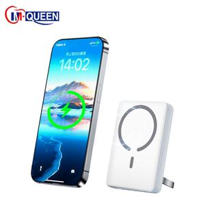 New Arrival OEM/ODM Magnetic Power Bank 5000mah 10000mah Portable Wireless Charger LI-Polymer Battery Power Bank Holder - Product Image 1