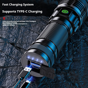 20W <span class=keywords><strong>LED</strong></span> Được Xây Dựng Trong Pin Đèn Pin USB Có Thể Sạc Lại Phạm Vi 1500 Mét <span class=keywords><strong>Torch</strong></span> Ánh Sáng Đèn Pin - Product Image 4