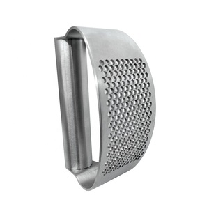 Ergonomic Labor-saving Manual Stainless Steel Garlic Press Rocker Kitchen <b>Tool</b> Peeler Professional Ginger Crusher 01BC012 Ginger - Product Image 5