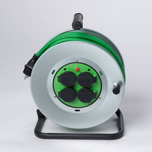 Avvolgicavo Elettrico a 4 Vie con Supporto in Metallo Tedesco, Cavi di Prolunga - Product Image 2