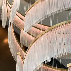 Décoration de mariage Éclairage de salle de banquet personnalisé Hôtel Duplex Bâtiment Lustres en cristal personnalisés - Product Image 6