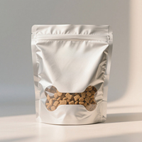 Pochette à zip-lock debout en feuille d'aluminium personnalisée avec fenêtre découpée à l'emporte-pièce pour aliments pour chats Sacs en mylar étanches à l'humidité