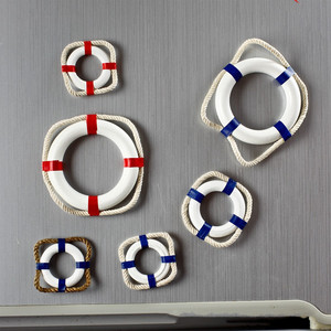 Refrigerador Life Buoy, Creativo, Estilo Mediterráneo, Tablero de Mensajes - Product Image 1