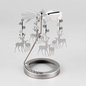 Portacandele Girevole in Metallo Personalizzato per Tea Light, Regalo <span class=keywords><strong>di</strong></span> Natale e Matrimonio, Supporto Rotante per Candele - Product Image 5