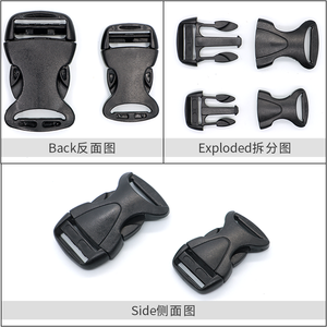 Accesorios para bolsas deportivas de exterior, hebilla de liberación lateral de plástico de 20 mm y 25 mm para accesorios de mochila de senderismo - Product Image 3