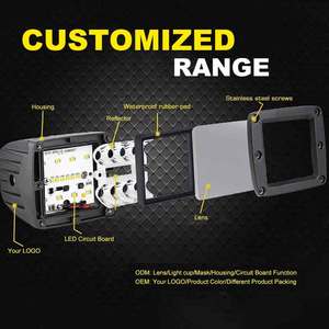 Lampu kerja LED OEM baru 4 inci 126W dengan cincin Halo bukaan kuning 12v 24v lampu kerja DRL pabrik lampu LED - Product Image 5