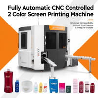 Máquina de Serigrafía CNC de 2 Colores Totalmente Automática para Botellas y Frascos de Vidrio para Cosméticos, Accionamiento Servo de Alta Velocidad, Certificación CE, SX-208