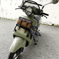 Sacoche à outils vintage en toile et cuir Crazy Horse pour vélo, sacoche universelle pour guidon et selle, pochette de rangement rétro pour moto et scooter