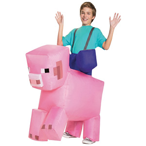 Minecraft Pig Ride On <b>Inflatable</b> Costume Child Size 8-13 Years <b>Halloween</b> Party Costume - Product Image 2