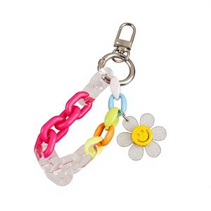 พวงกุญแจอะคริลิคสไตล์อเมริกันรูปดอกไม้ พร้อมจี้ห้อยกระเป๋าหลากสีสัน ดีไซน์เก๋ไก๋สำหรับคู่รัก - Product Image 1