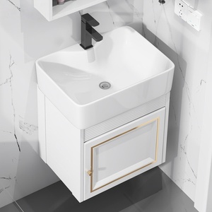 Small ceramic integrated basin intelligent <b>mirror</b> cabinet small-sized <b>wall</b> mounted bathroom cabinet - Product Image 3