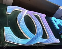 Miroir Infinity 3D Lettres Décoration Murale Tunnel Abyss Miroir Lumière LED Mille Couches Miroirs Pour Panneau D'affaires
