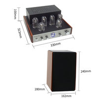 Kit d'amplificateur à tube sous vide multifonctionnel Alimentation audio domestique avec module BT/Aux-in /CD-in et haut-parleurs stéréo externes