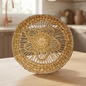 Set de table rond en jute et rotin, tissé, décoration naturelle pour la maison, pour table de salle à manger d'hôtel, fabriqué au Bangladesh - Product Image 6