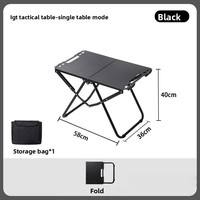 Table pliante tactique IGT d'extérieur, portable, pour camping, pique-nique, barbecue, ouverture rapide, mobilier d'extérieur