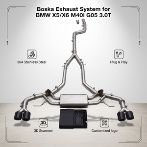 ระบบท่อไอเสีย OEM Boska Valvetronic สำหรับ BMW X5/X6 M40i G05 3.0T ปี 2019-2023 ท่อ SUS304 Catback Muffler พร้อมชุดควบคุม - Product Image 1