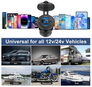 12 Volt USB Outlet kép nhanh chóng phí 3.0 Cổng PD USB C xe sạc ổ cắm với vôn kế chuyển đổi cho xe Thuyền biển - Product Image 5