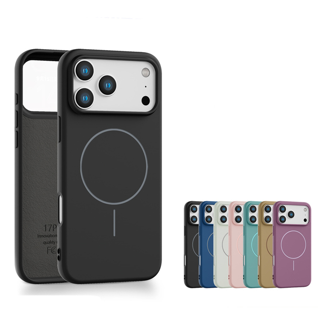 Luxury Frosted Magnetic Charging TPU Cell Phone Case Cover for iPhone 17 16 15 Pro Max Case with Microfiber Lining Cushion