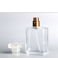 Vente en gros de flacons diffuseurs de parfum rectangulaires transparents en verre de 7,5, 20, 30, 50 ml et 1 oz avec bouchon en aluminium