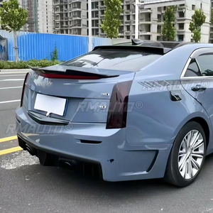 Rear Trunk Lid Spoiler Wing for Cadillac ATS Sedan 2013 2014 2015 2016 2017 2018 2019 Carbon Fiber Look/Gloss Black <b>Splitter</b> <b>Lip</b> - Product Image 3
