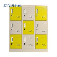 Casier en acier personnalisé à 9 portes, armoire de rangement durable pour bureau, casiers métalliques pour salle de sport et salle de bain