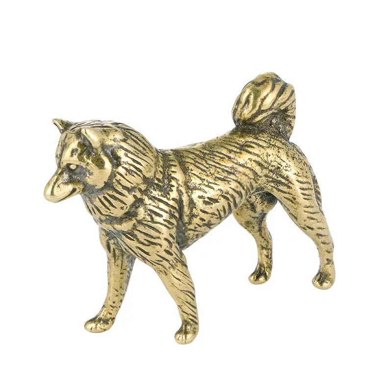 Artisanat en cuivre vintage 2022, mini laiton, décoration de bureau du zodiaque de chien, vente en gros