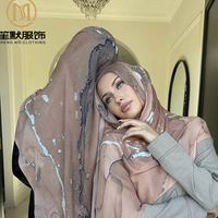 SHENGMO 45 Bawal Coton Découpé Au Laser 120*120 Imprimé Carré Hijab Musulman Écharpe Châle Usine En Gros Conception Personnalisée Taille Logo