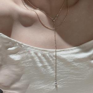 Collar Cuadrado de Plata de Ley S925 con Contraste Dorado, Estilo Medieval Elegante, Diseño Simple y Moderno, Cadena para Mujer - Product Image 2