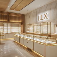 LUX Présentoir de comptoir de bijouterie moderne de luxe Design d'intérieur de bijouterie Led vitrine de bijoux pour magasin de détail