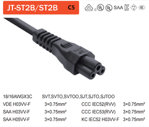 <span class=keywords><strong>สาย</strong></span><span class=keywords><strong>ไฟ</strong></span> AC แบบกำหนดความยาวเองได้ 1 เมตร IEC60320 C5 250V 10A 3.0mm²  ปลอกหุ้ม PVC สีดำ สำหรับคอมพิวเตอร์ ปลายต่อแบบตัวเมีย  ลายการ์ตูนตามสั่ง - Product Image 2