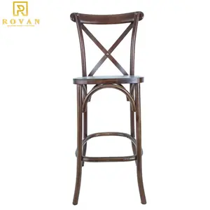 Cross back high bar chair modern stools bar chairs for dining used wooden bar stool