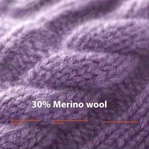 Nouveau design, bonnet en laine mérinos de haute qualité, tricoté épais, pour femme, style décontracté et tendance - Product Image 4