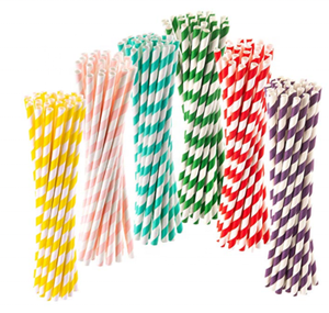 Hot Sale Eco-Friendly Navy & Colorido Listrado Descartável Biodegradável Papel Palhas Reciclável & Reutilizável para as Partes - Product Image 3