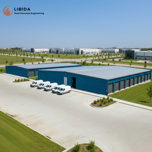 Structure en acier préfabriquée à ossature portique pour entrepôt industriel moderne, atelier, hall, bâtiment d'usine sur mesure à section H, haute capacité de charge - Product Image 4