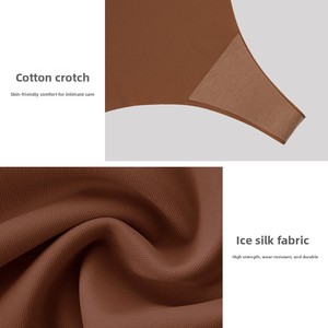 Perizoma a vita bassa traspirante e antibatterico in 52 colori, T-Back in seta ghiaccio OEM per donna taglie forti all'ingrosso - Product Image 4