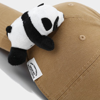 HT-2634 Gorra de Béisbol de Algodón con Diseño de Panda de Dibujos Animados para Mujer, Venta al Por Mayor, para Estudiantes, Se Acepta Personalización