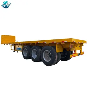 Luyi Factory Price New 3 Axle Flatbed 20ft 40ft Container Semi Truck Trailer In Africa