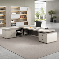 Bureau moderne en forme de L pour patron/PDG Mobilier de bureau Table d'ordinateur de style chinois Bureau de direction