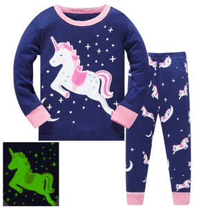 Pakaian Tidur Desain Baru 100% Katun Piyama Kartun Anak Piyama Karakter Pakaian Tidur 2 Pcs Set Piyama Anak Perempuan Unicorn - Product Image 4