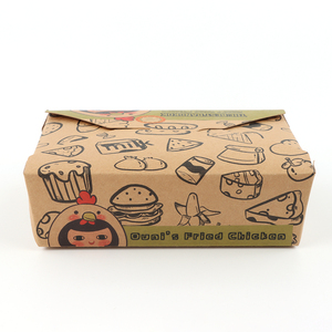 Caja Rectangular de Papel Kraft para Ensaladas con Tapa, Resistente a la Grasa, Desechable, Ecológica, Contenedor de Alimentos para Llevar, Preparación de Comidas, Sushi - Product Image 1
