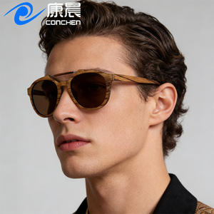 Lunettes de soleil à monture en bois, forme ovale, verres polarisés UV400, unisexe, protection solaire, voyage, conduite, mode W3082 - Product Image 4