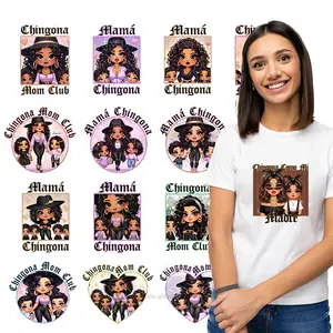 Patch mexicain personnalisé Chingona Chicana Mama fer à repasser sur vinyle DTF transfert de chaleur conceptions autocollants transferts étiquettes pour t-shirts
